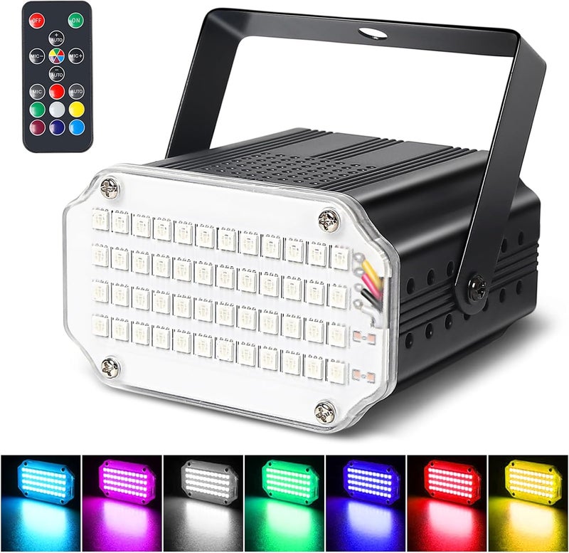 MADOWL 48LED Color Strobe Light for Parties & Halloween, Wireless Remote Control - Image 1